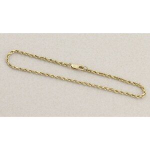 14K Yellow Gold Rope Chain Anklet 9.5" or Men's 14k Gold Bracelet